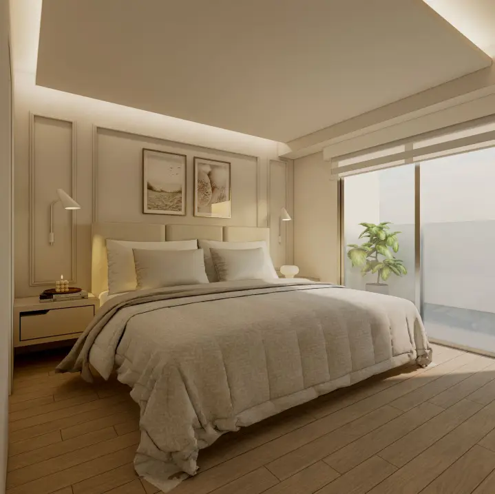 Diseño interior de dormitorio principal