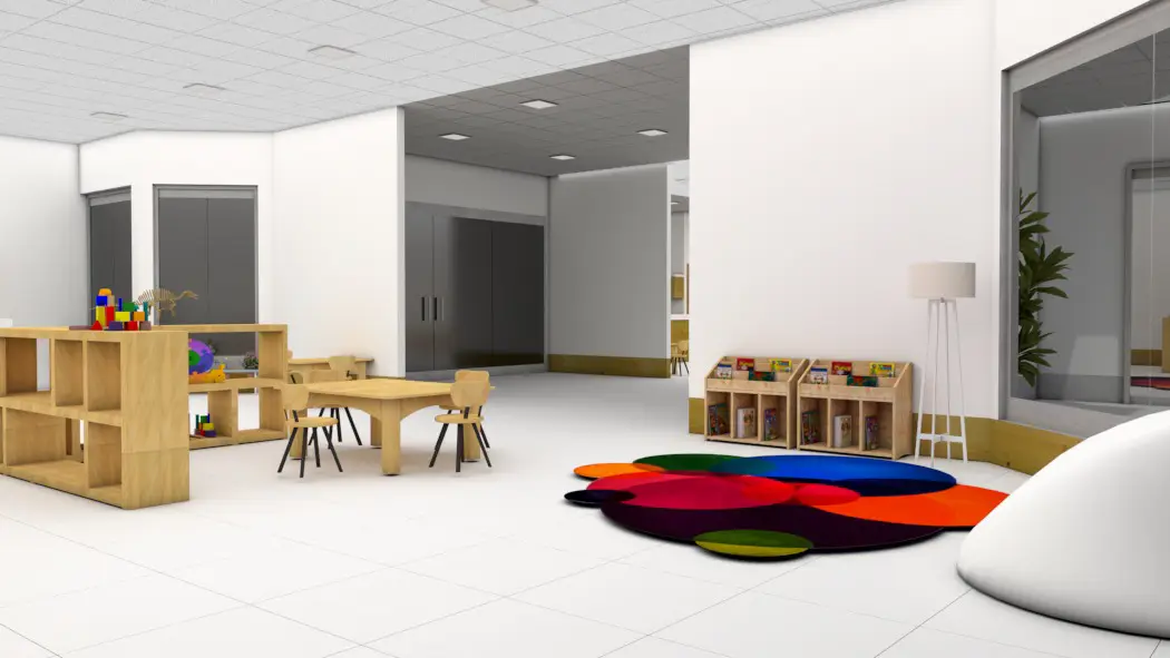 Render de aula Montessori